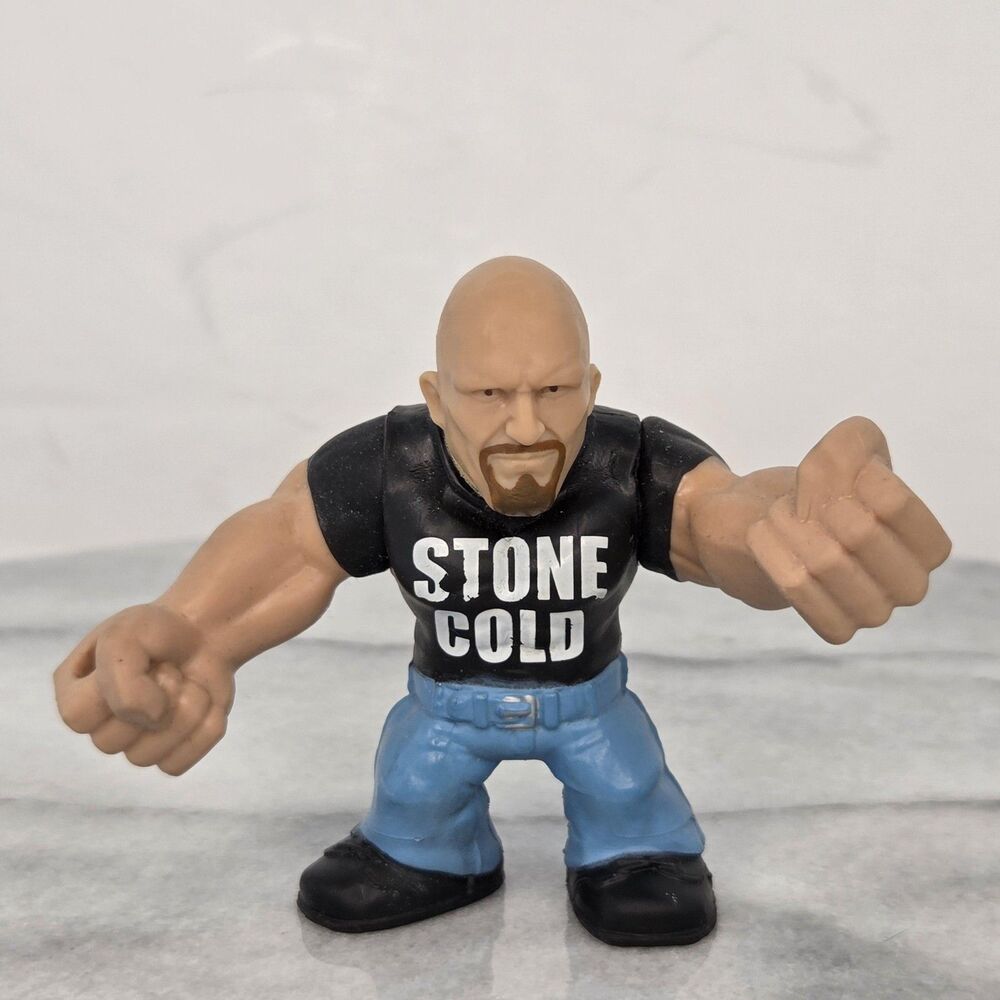 WWE Slam City Stone Cold Wrestler Mini Action Figure Stretch Arms Toy